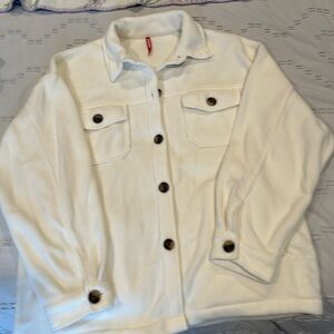 Fleece Shacket - Creamy White